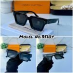 First Copy Louis Vuitton Black Square Frame Men’s Sunglasses
