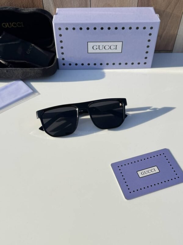 First Copy Gucci Square Sunglasses Black Frame Grey Lens