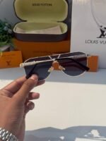 First Copy Louis Vuitton Gold Aviator Frame Grey Lens Men’s Sunglasses