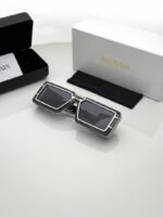 First Copy Balmain Transparent Rectangle Sunglasses Grey Lens Unisex UV Protection