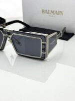 First Copy Balmain Transparent Rectangle Sunglasses Grey Lens Unisex UV Protection