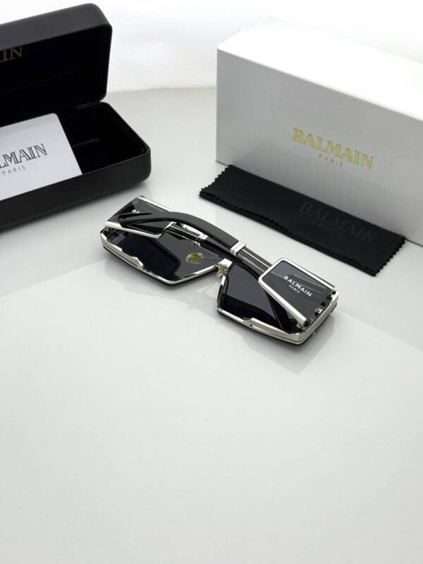 First Copy Balmain Transparent Rectangle Sunglasses Grey Lens Unisex UV Protection