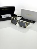 First Copy Balmain Transparent Square Sunglasses Grey Lens Unisex UV Protection