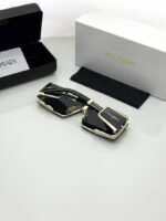 First Copy Balmain Transparent Square Sunglasses Grey Lens Unisex UV Protection