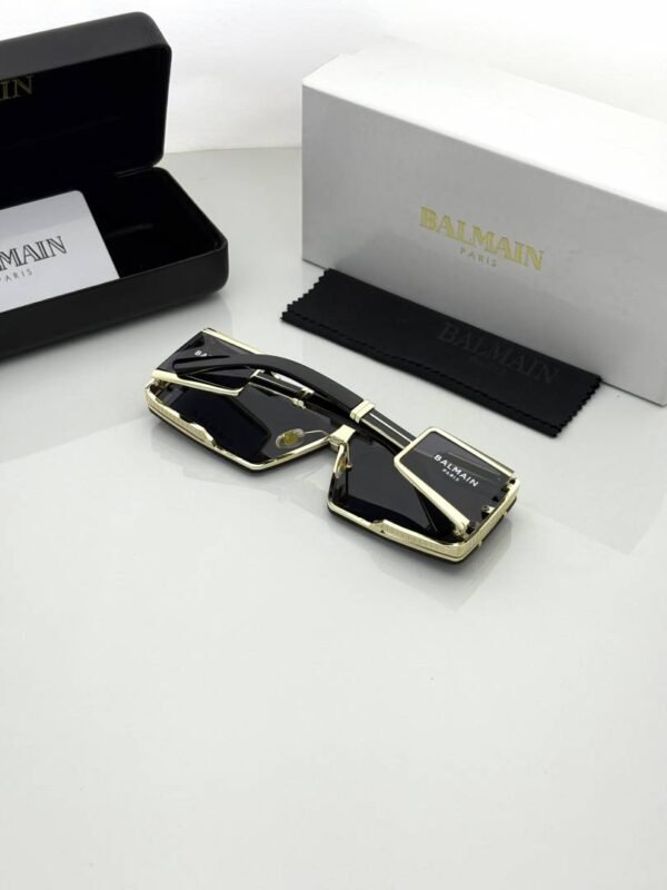 First Copy Balmain Transparent Square Sunglasses Grey Lens Unisex UV Protection