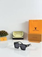First Copy Louis Vuitton Black Geometric Square Frame Men’s Sunglasses