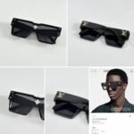 First Copy Louis Vuitton Black Geometric Square Frame Men’s Sunglasses