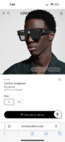 First Copy Louis Vuitton Black Geometric Square Frame Men’s Sunglasses