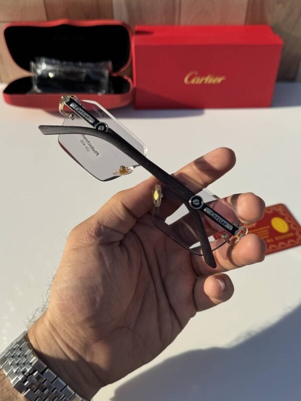 First Copy Cartier Rimless Silver Square Sunglasses Unisex UV Protection Day Night