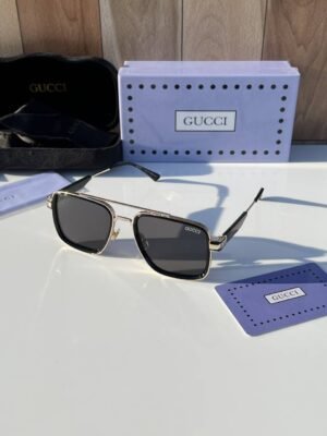 First Copy Gucci Navigator Sunglasses Silver Frame Grey Lens