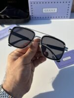 First Copy Gucci Navigator Sunglasses Silver Frame Grey Lens