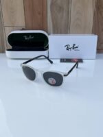 First Copy Rayban 91118 White Black Sunglasses