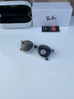 First Copy Rayban 91118 White Black Sunglasses