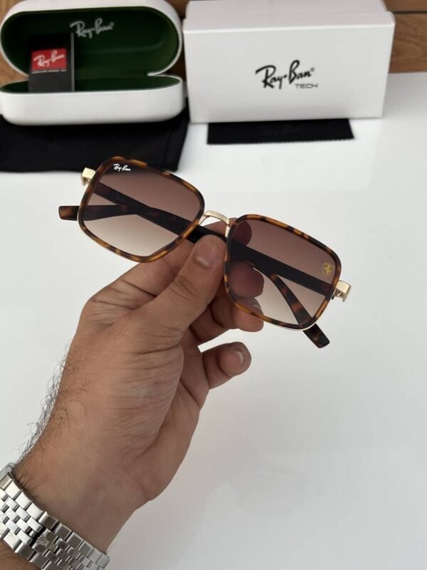 First Copy RayBan 8840 Gold Brown Tiger Sunglasses