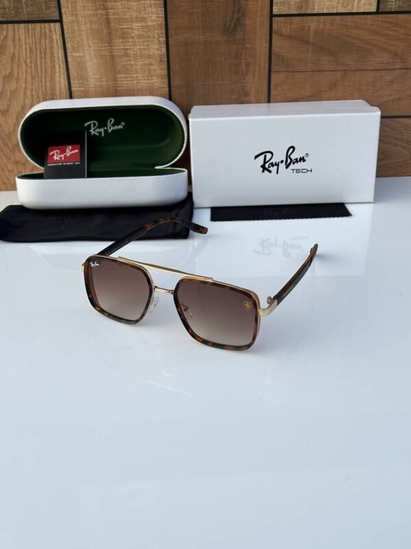 First Copy RayBan 8830 Gold Brown Tiger Sunglasses
