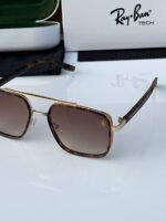 First Copy RayBan 8830 Gold Brown Tiger Sunglasses