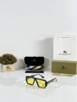First Copy Burberry 4366 Black Yellow Sunglasses
