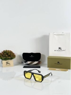 First Copy Burberry 4366 Black Yellow Sunglasses