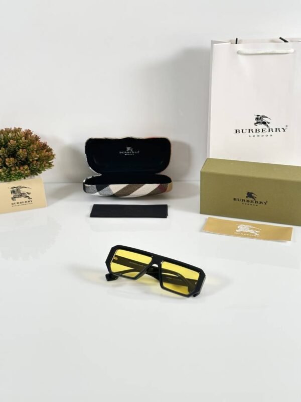 First Copy Burberry 4366 Black Yellow Sunglasses