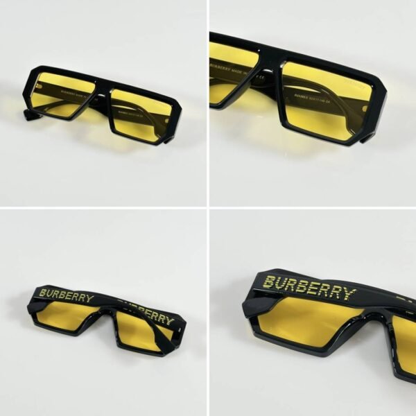 First Copy Burberry 4366 Black Yellow Sunglasses