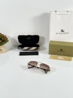 First Copy Burberry 2301 Gold Brown Sunglasses
