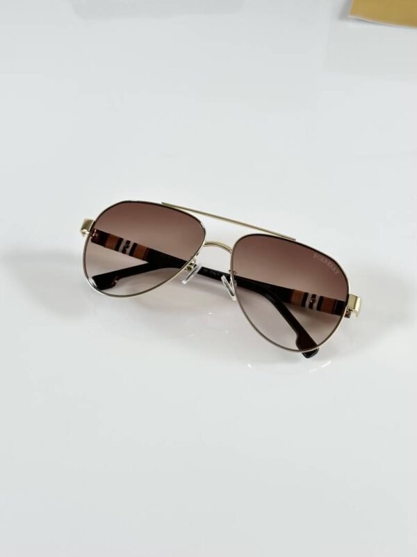 First Copy Burberry 2301 Gold Brown Sunglasses
