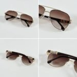 First Copy Burberry 2301 Gold Brown Sunglasses