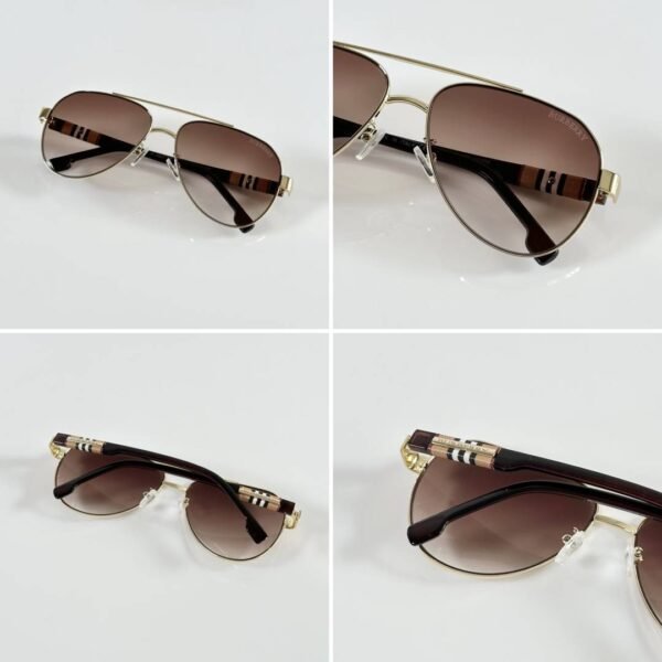 First Copy Burberry 2301 Gold Brown Sunglasses