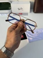 First Copy RayBan 8820 Gold Tiger Plano Sunglasses