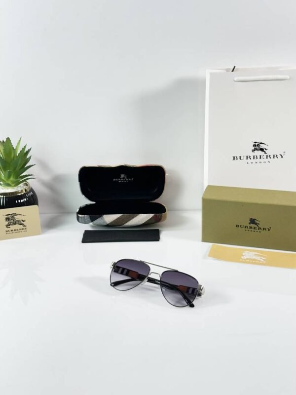 First Copy Burberry 5086 Silver Black DC Sunglasses
