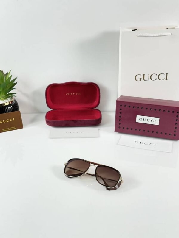 First Copy Gucci 6016 Gold Brown Sunglasses